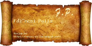 Fáncsi Polla névjegykártya